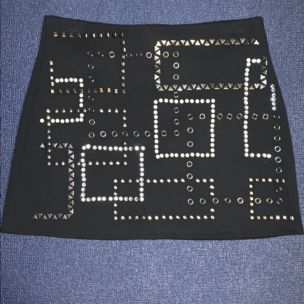 NWOT! JEWELED, BEADED BLACK MINI SKIRT!